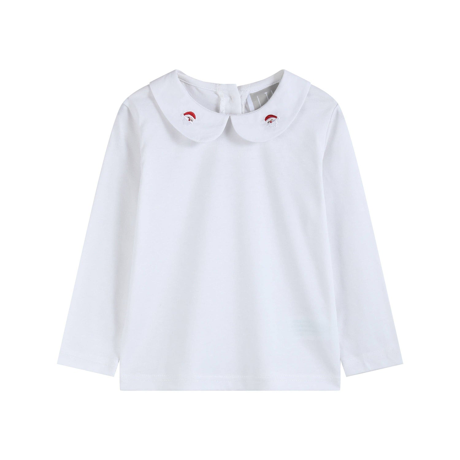 White Cotton Santa Collared Shirt