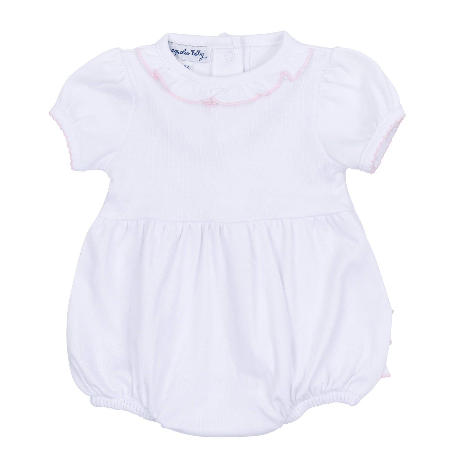 Essentials Solid Ruffle Bubble - White Pink