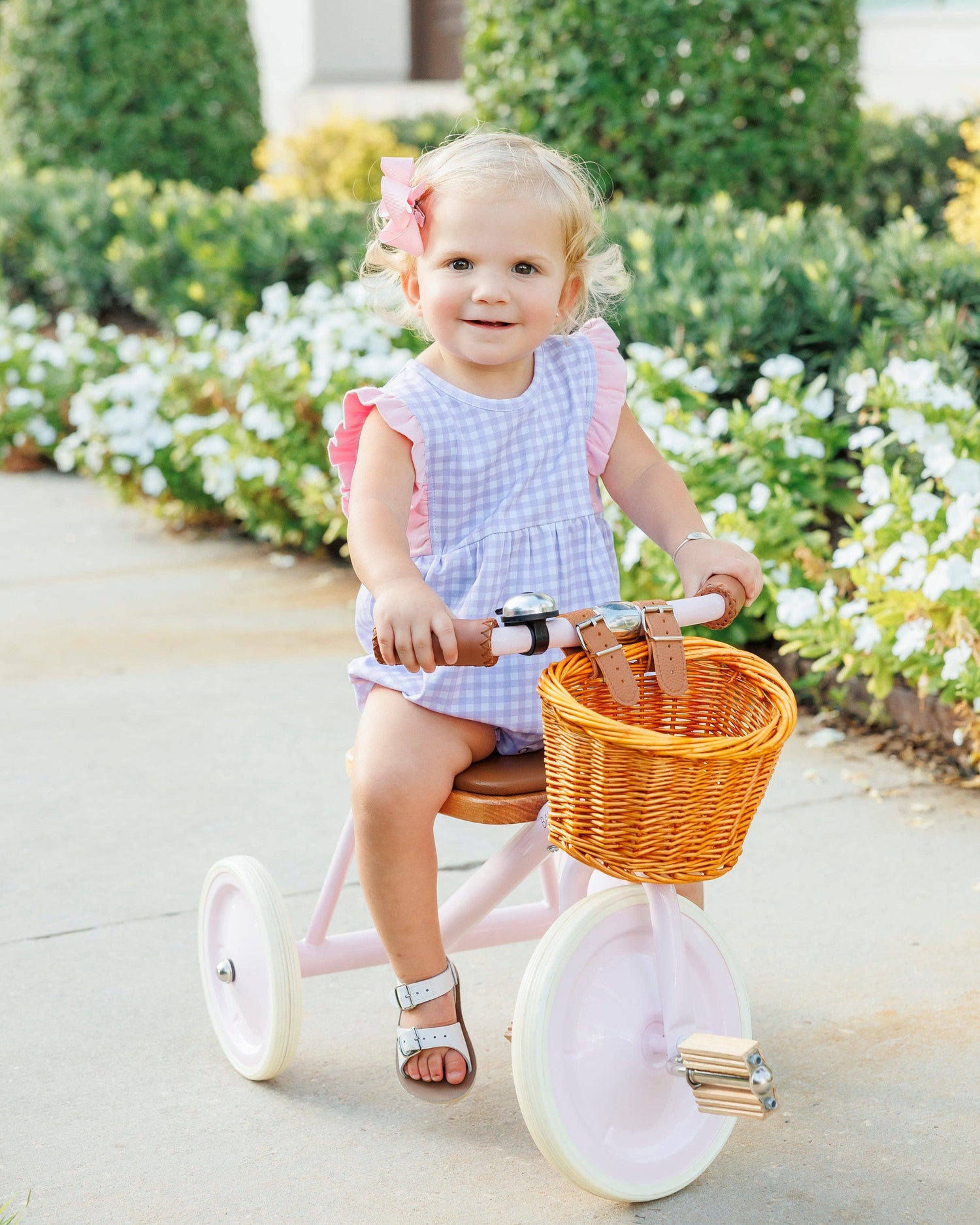 Evie Bubble- Lavender Gingham w/ Light Pink