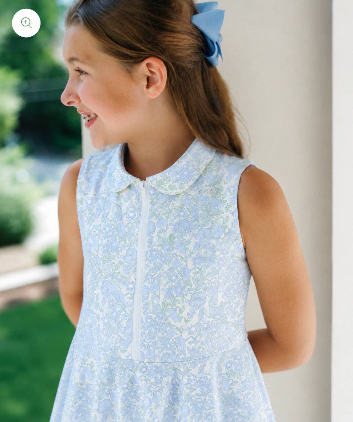 Reese Tennis Dress in Blue Garden Party peachie prep
