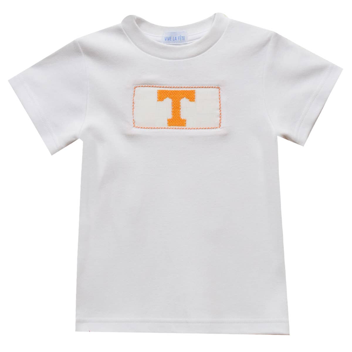 Tennessee Vols Smocked White Knit Short Sleeve Boys Tee