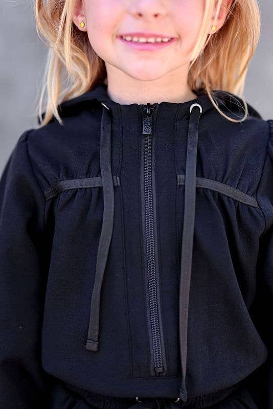 Mini (Youth) Jet Setter Hoodie Skort Dress - Midnight