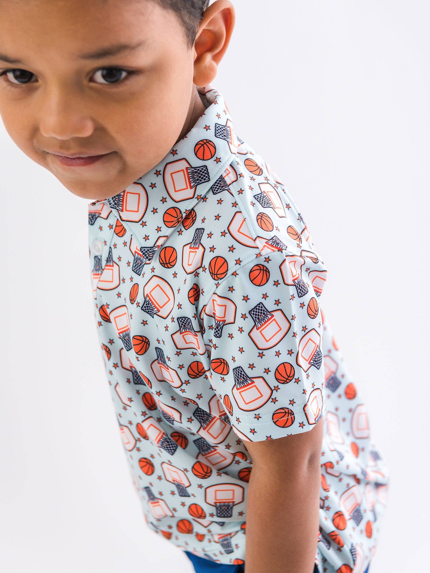 Boys Basketball Star Knit Short Sleeve Performance Polo