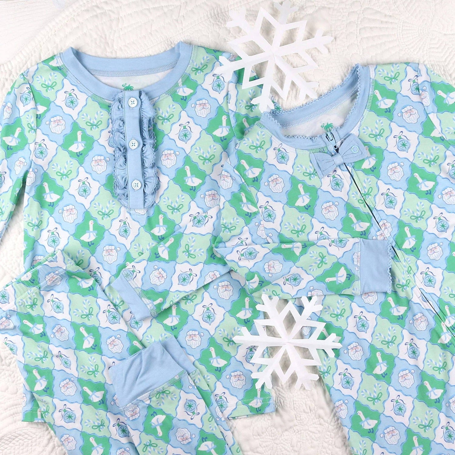Girls Bamboo Loungewear - Frosted Christmas