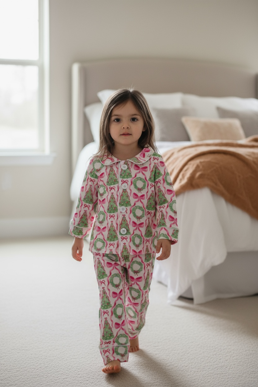 Coquette bow printed pajamas. GLP080715- sol