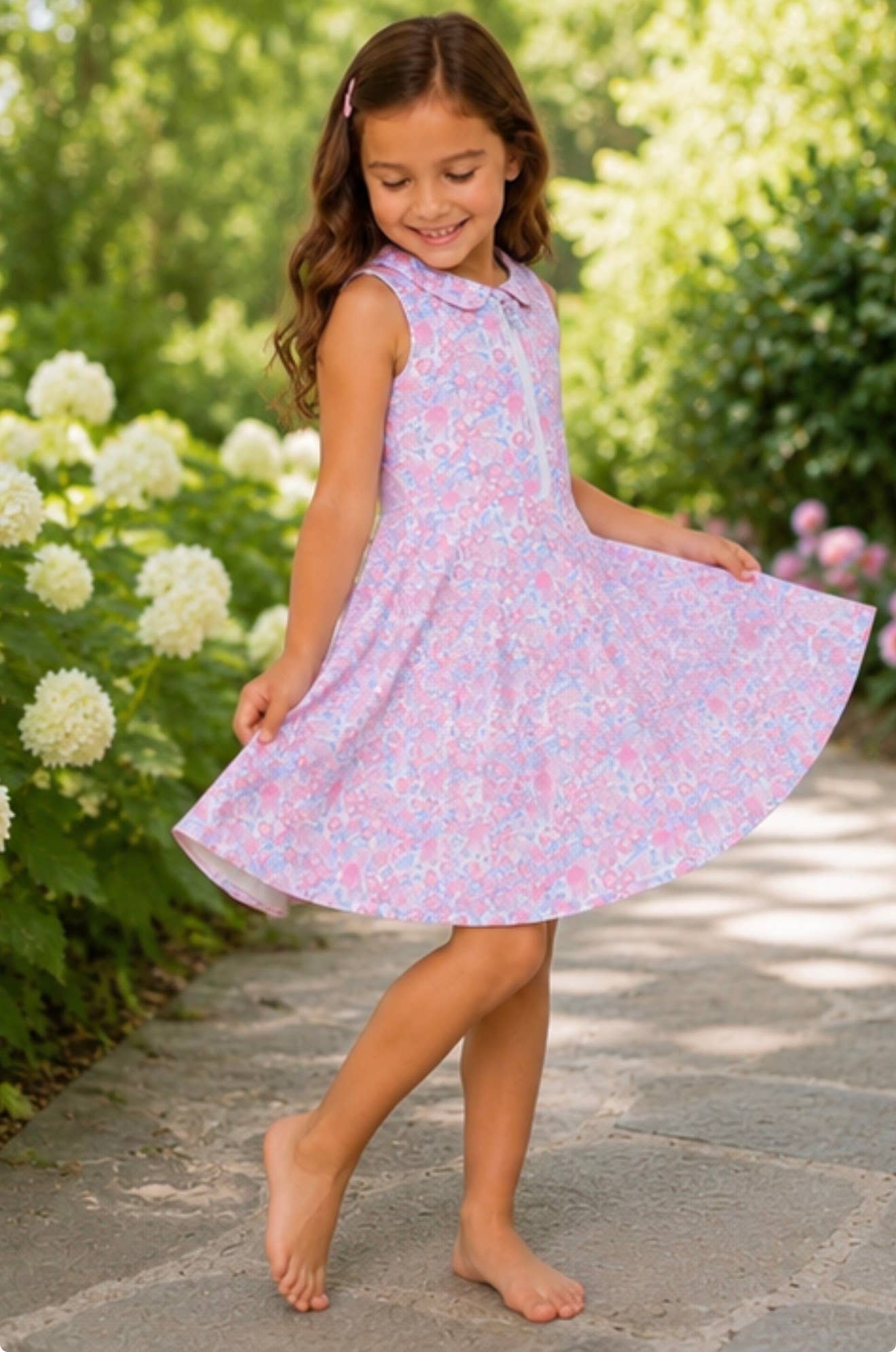 Reese Tennis Dress in Pink Garden Party peachie prep