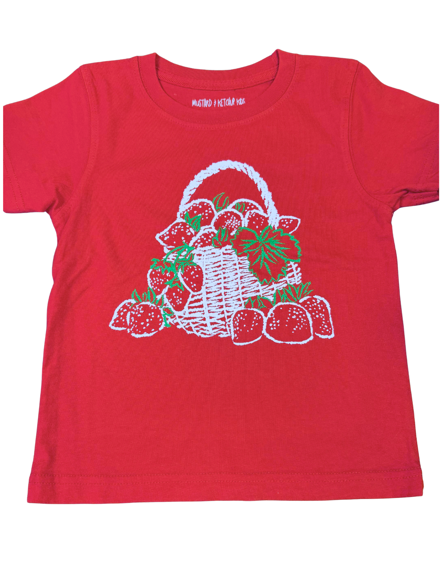 Short-Sleeve Red Strawberry Basket T-Shirt