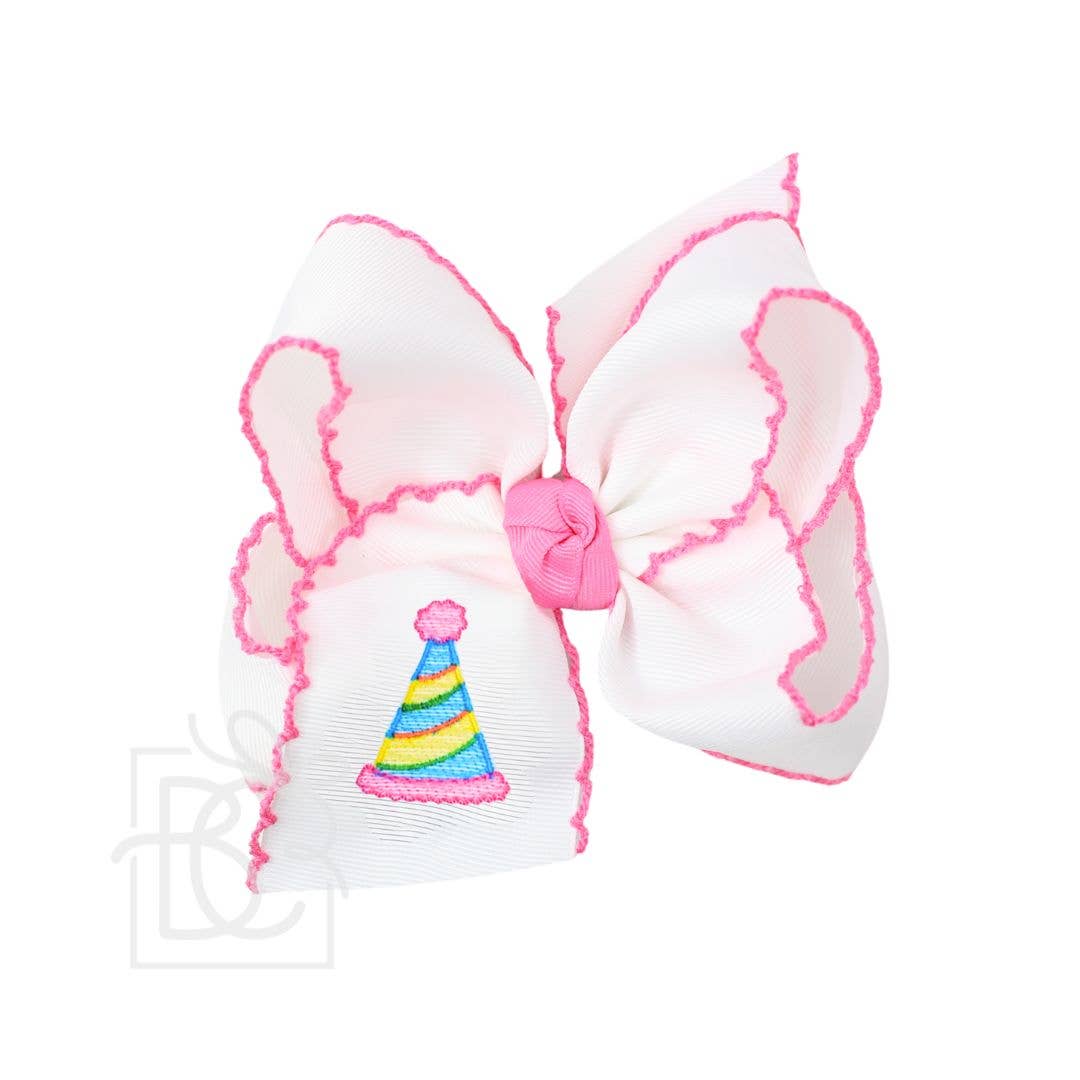 EMBROIDERED NEW CAKE CROCHET EDGE BOW