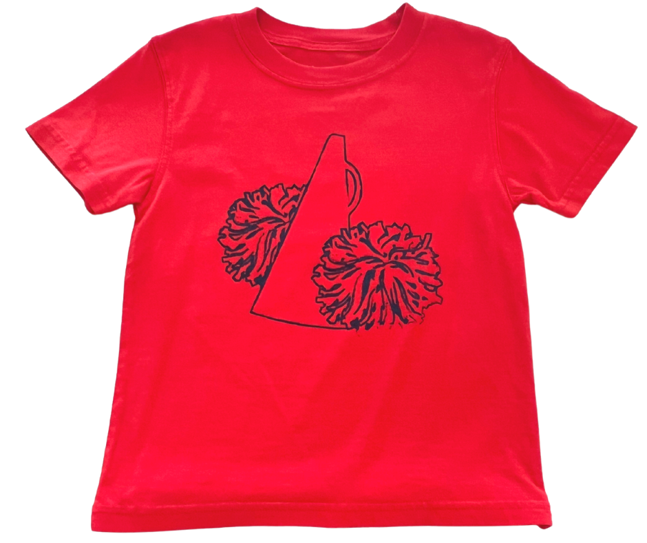 Short-Sleeve Red/Black Poms T-Shirt