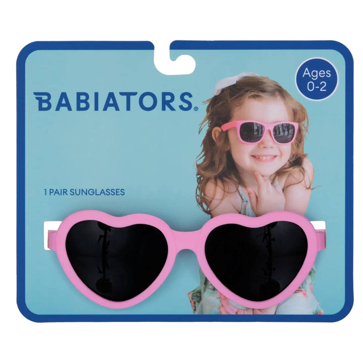 Pink Heart Shaped Kids Sunglasses on Peggable Hangtag