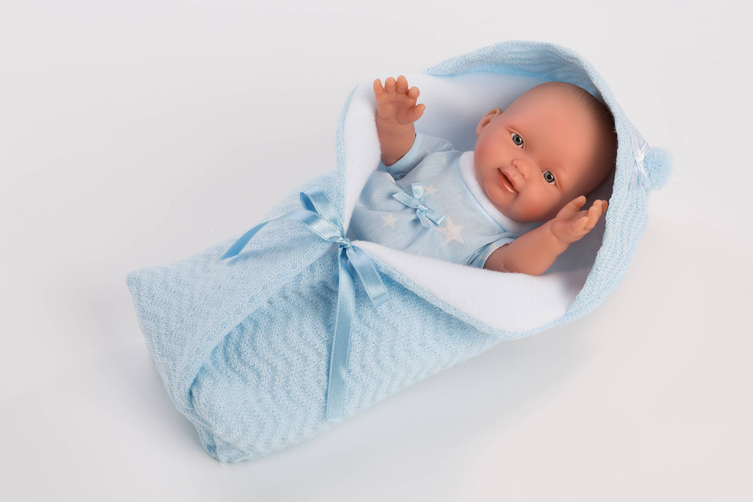 10.2" Anatomically-Correct Baby Doll Braydon With Swaddle Bl