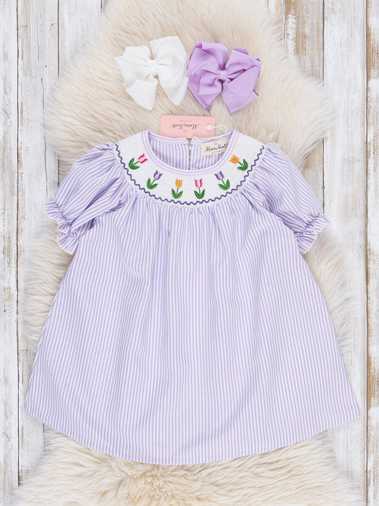 Tulip Smocked Striped Dress