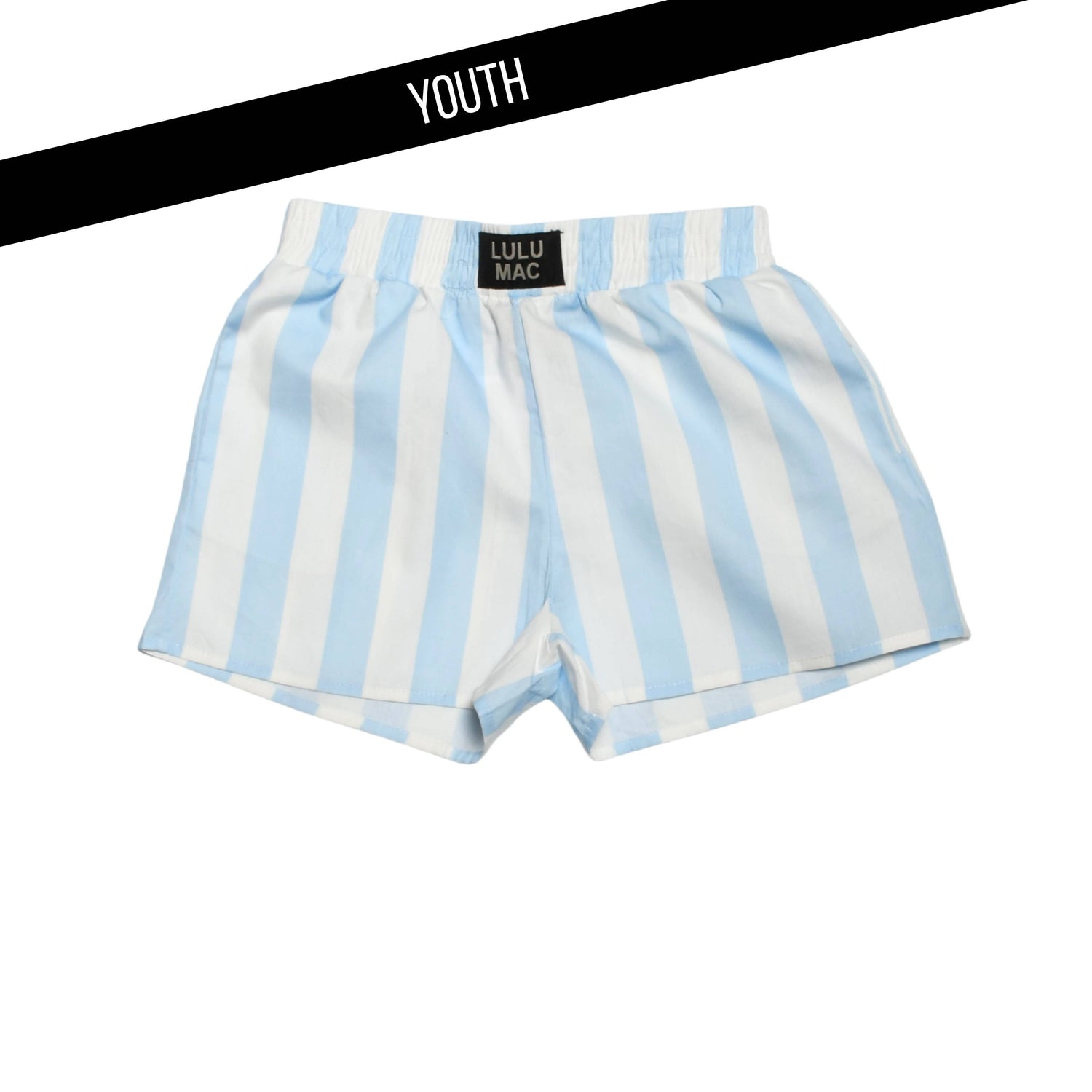 LULU MAC LIGHT BLUE DARBY KIDS SHORTS