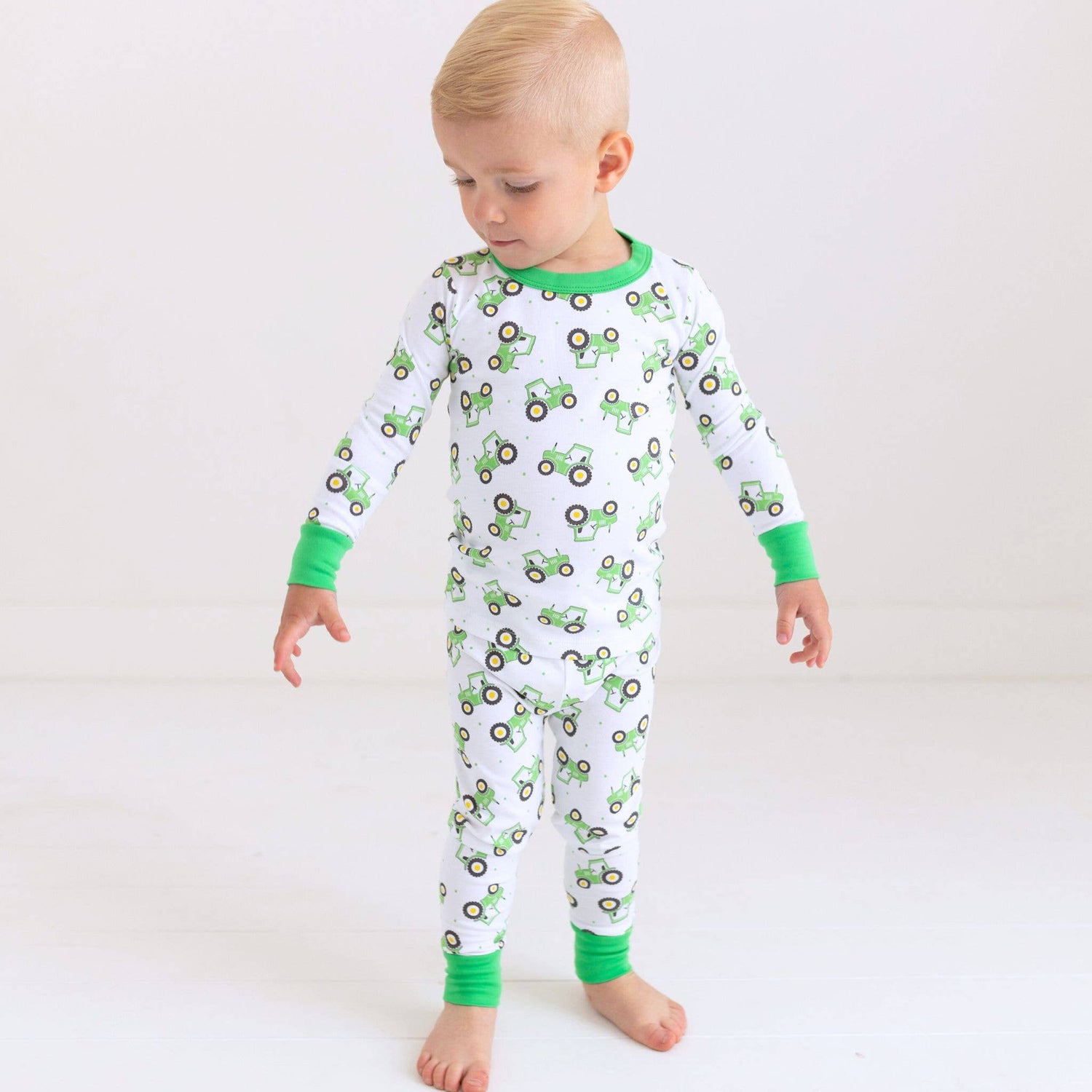 Lil' Green Tractor Long Pajamas
