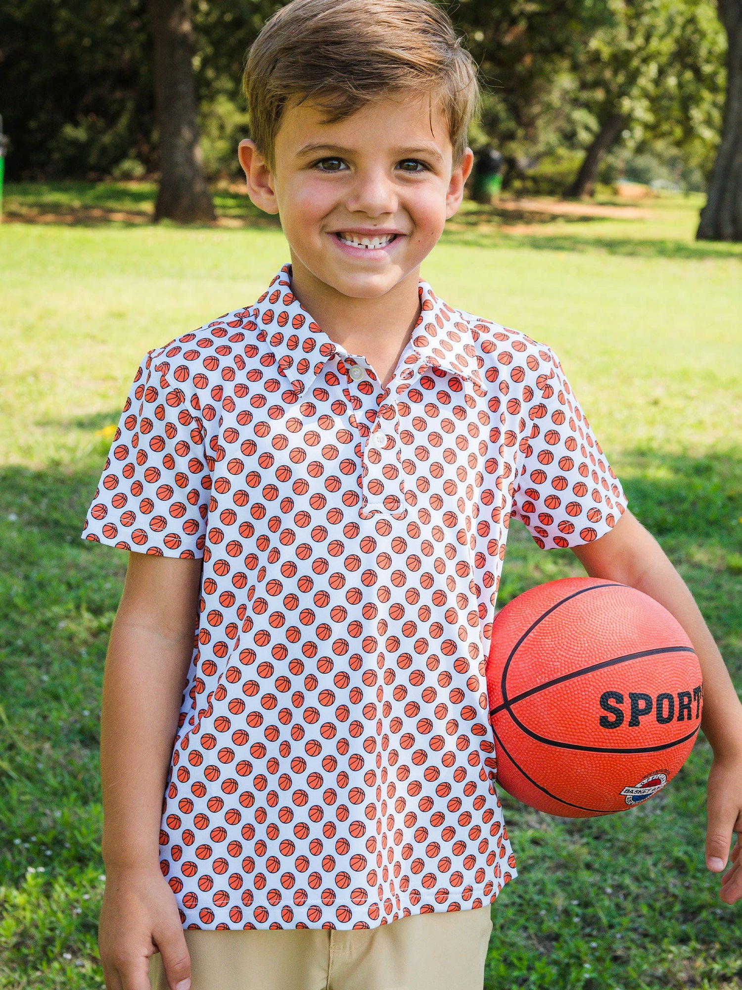 Boys Basketball Madness Knit Short Sleeve Performance Polo