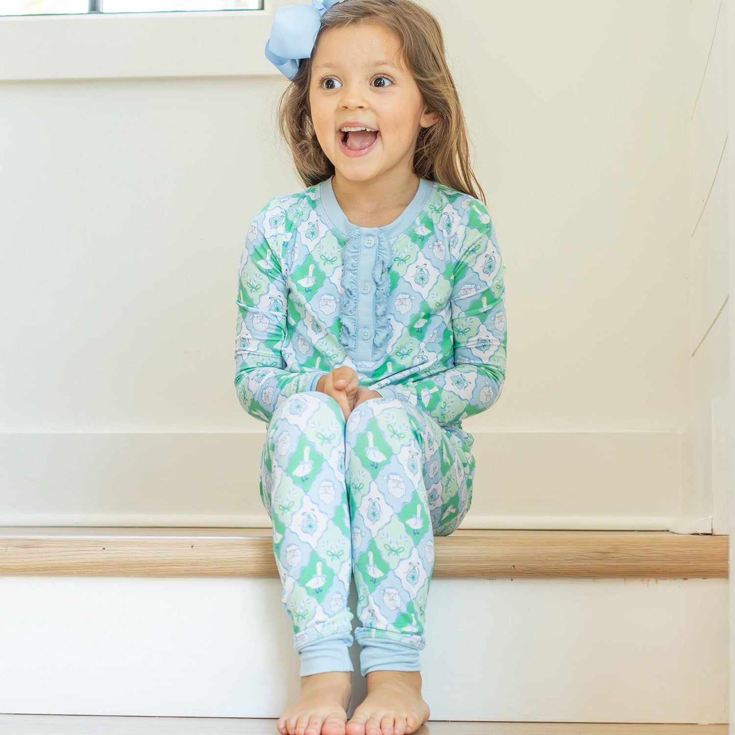 Girls Bamboo Loungewear - Frosted Christmas