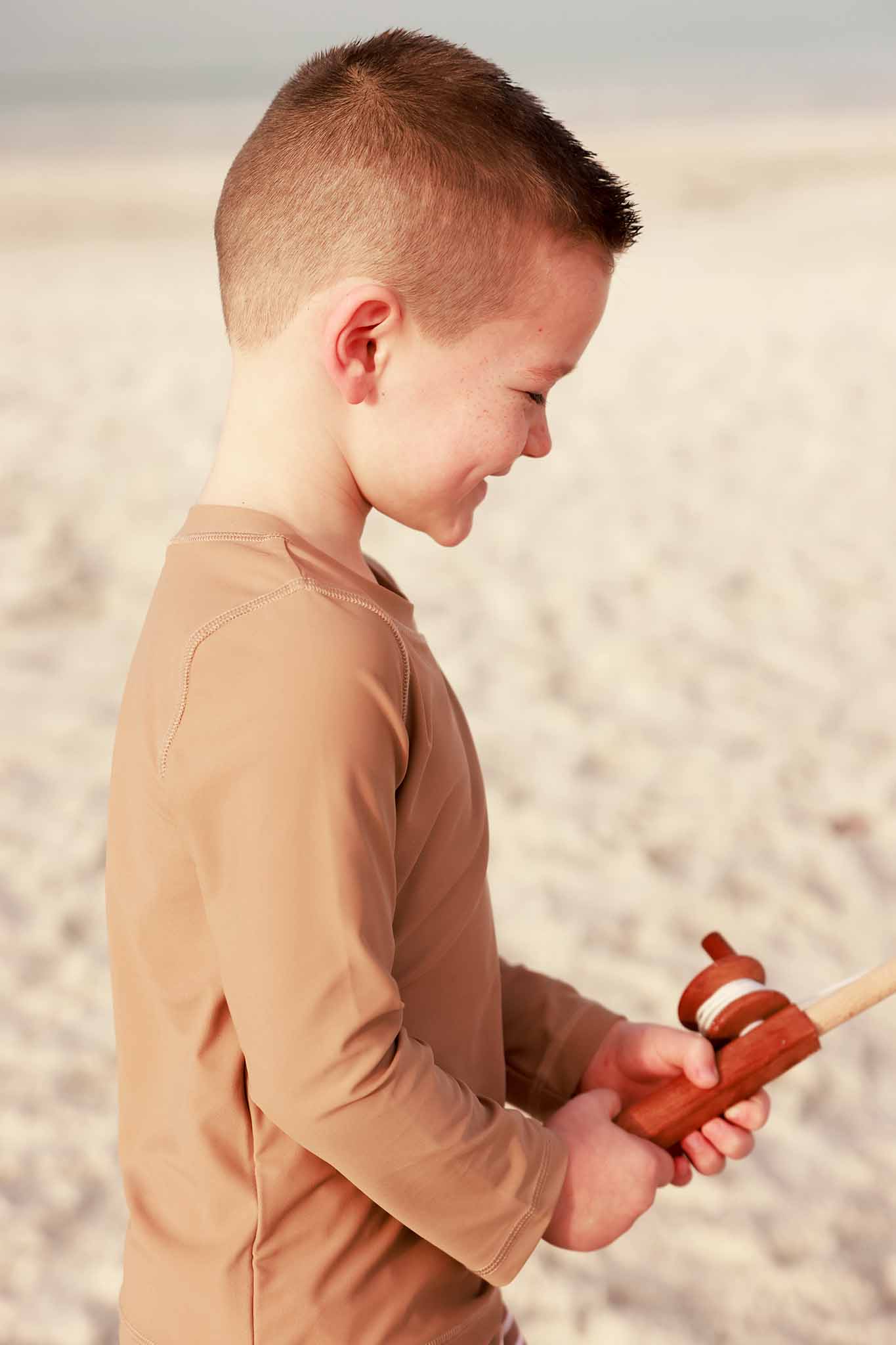 Long Sleeve Rash Guard Shirt | Sandy Mocha