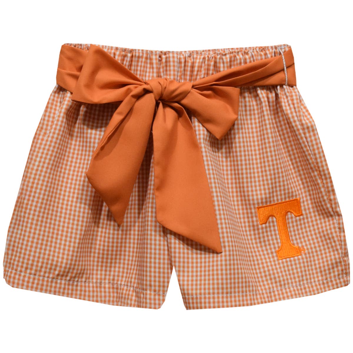 Tennessee Vols Embroidered Orange Gingham Girls Short-Sash
