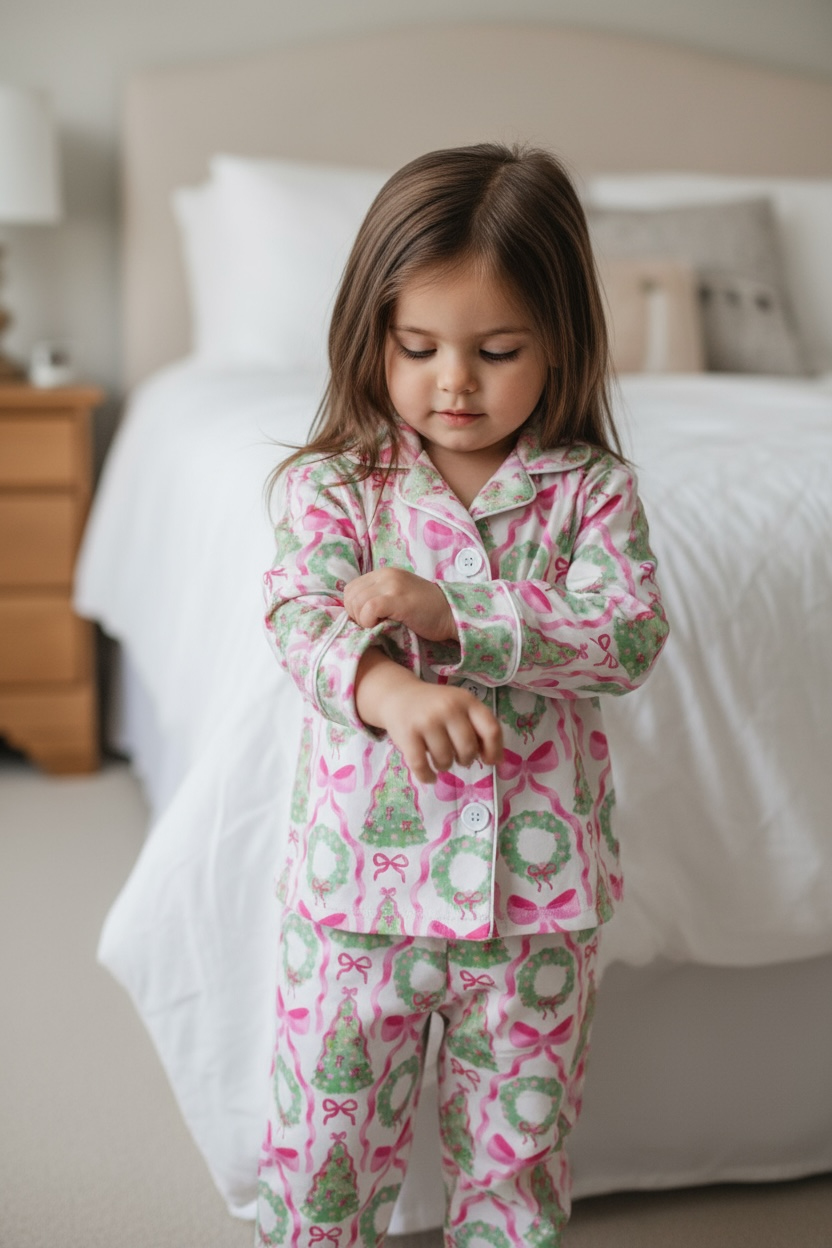 Coquette bow printed pajamas. GLP080715- sol