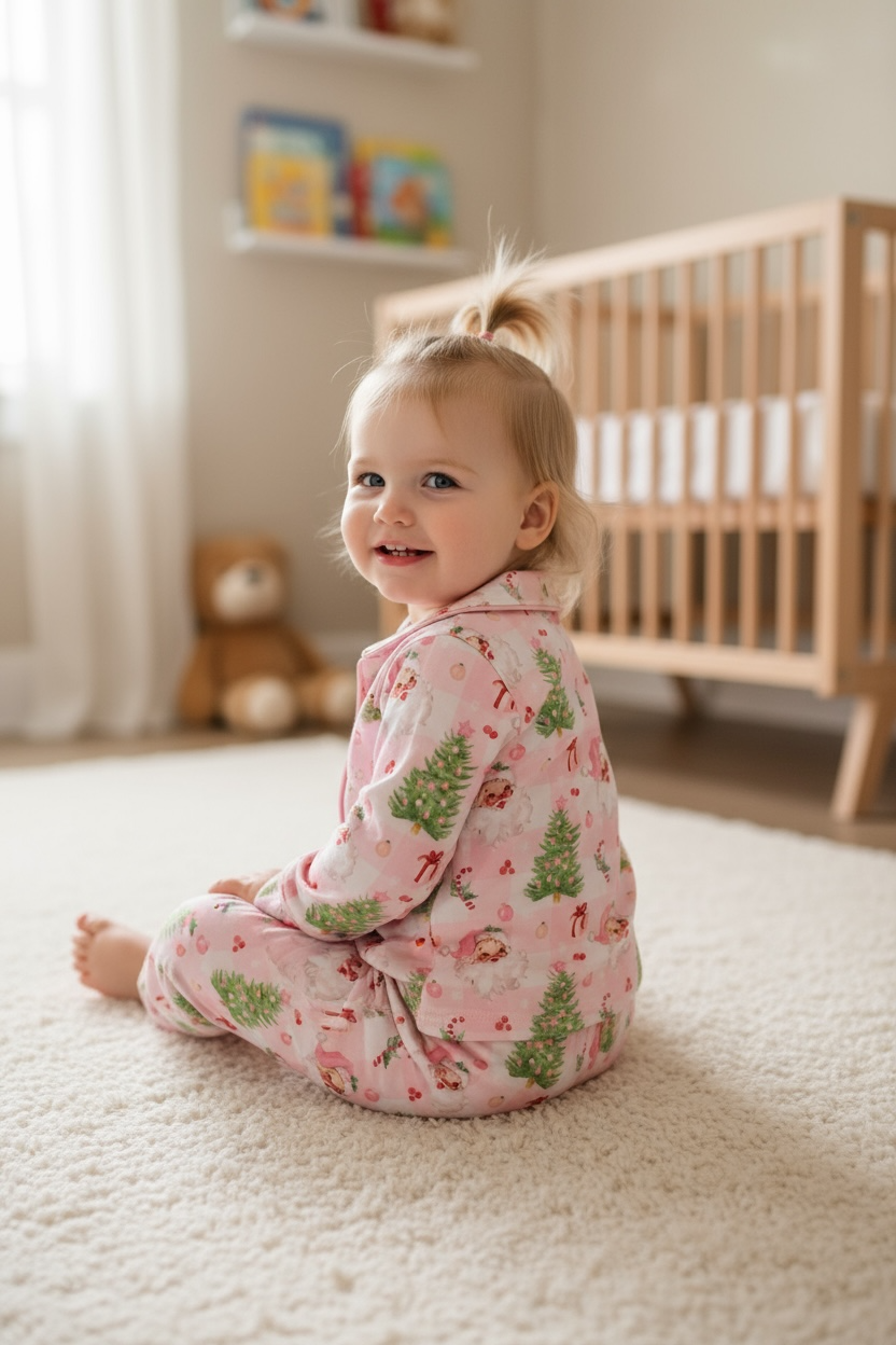 Santa Printed with Christmas tree pajamas. GLP080714-jean