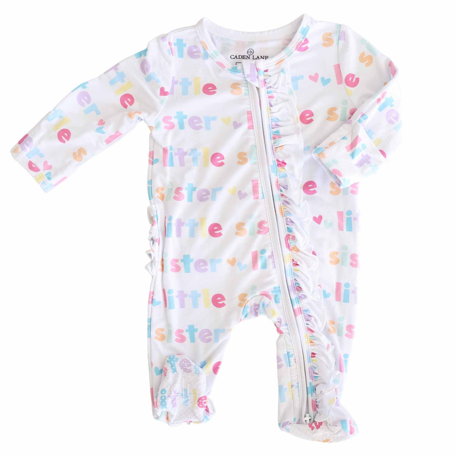 Little Sister Ruffle Zipper Footie