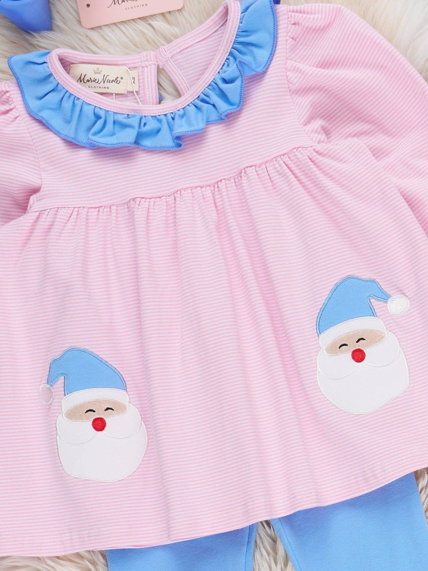 Dreaming Santa Embroidered Ruffle Outfit