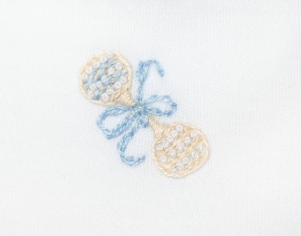 Pima Rattle Blue Heirloom Rattle Pima Converter Gown | White – The Silly Goose ...