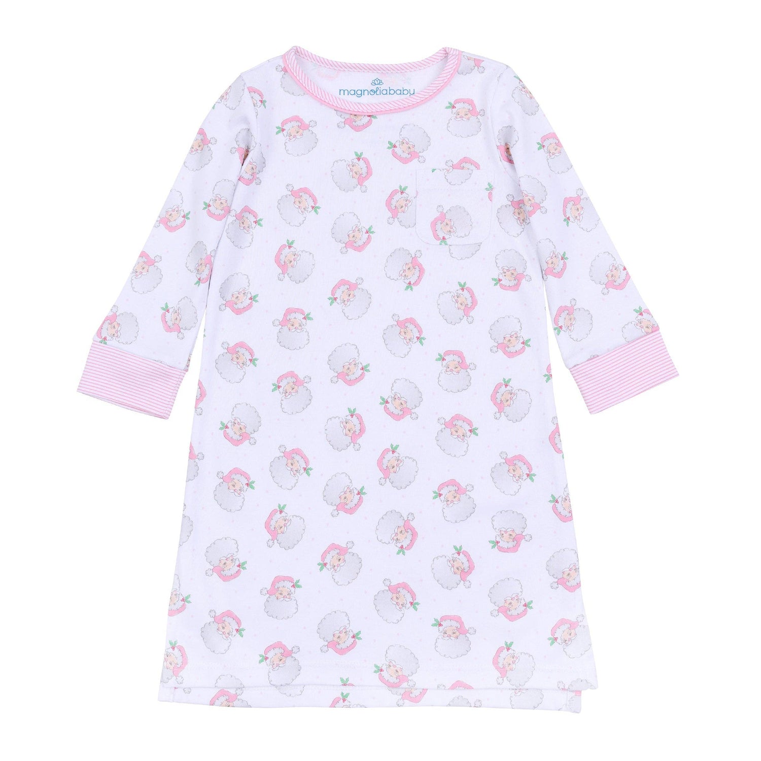 Santa Baby Long Sleeve Nightdress - Pink