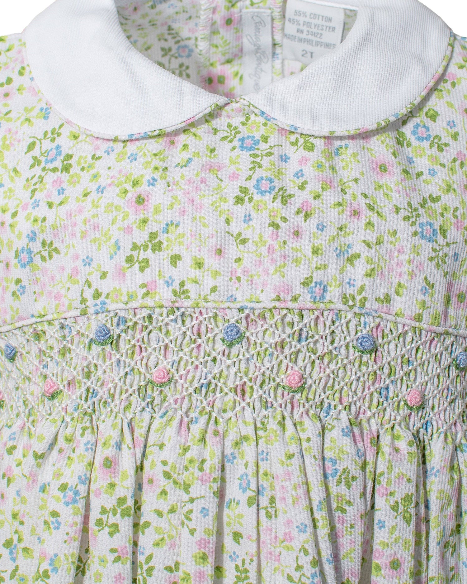 Shortsleeve Baby Girl Dress/Panty Green Floral