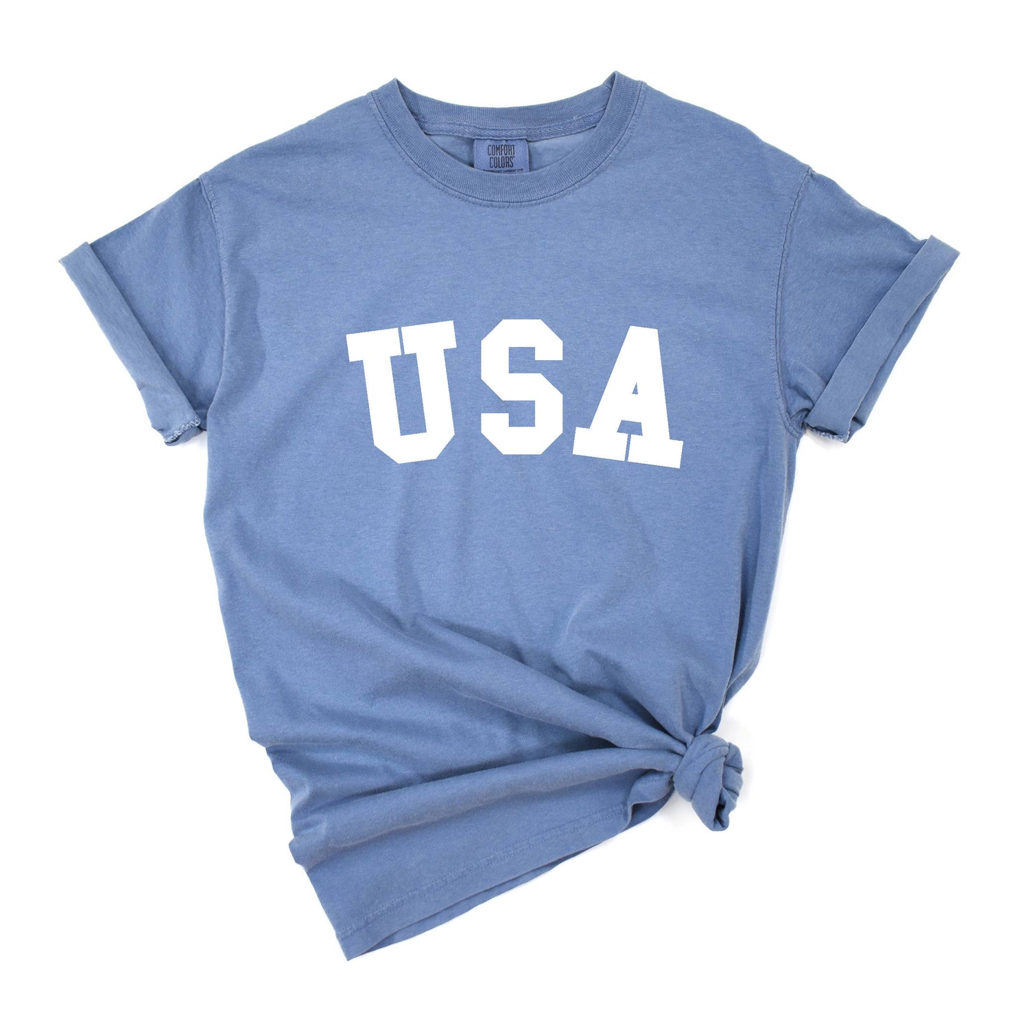 Kids 4th of July USA Patriotic Graphic Tee | Comfort Colors