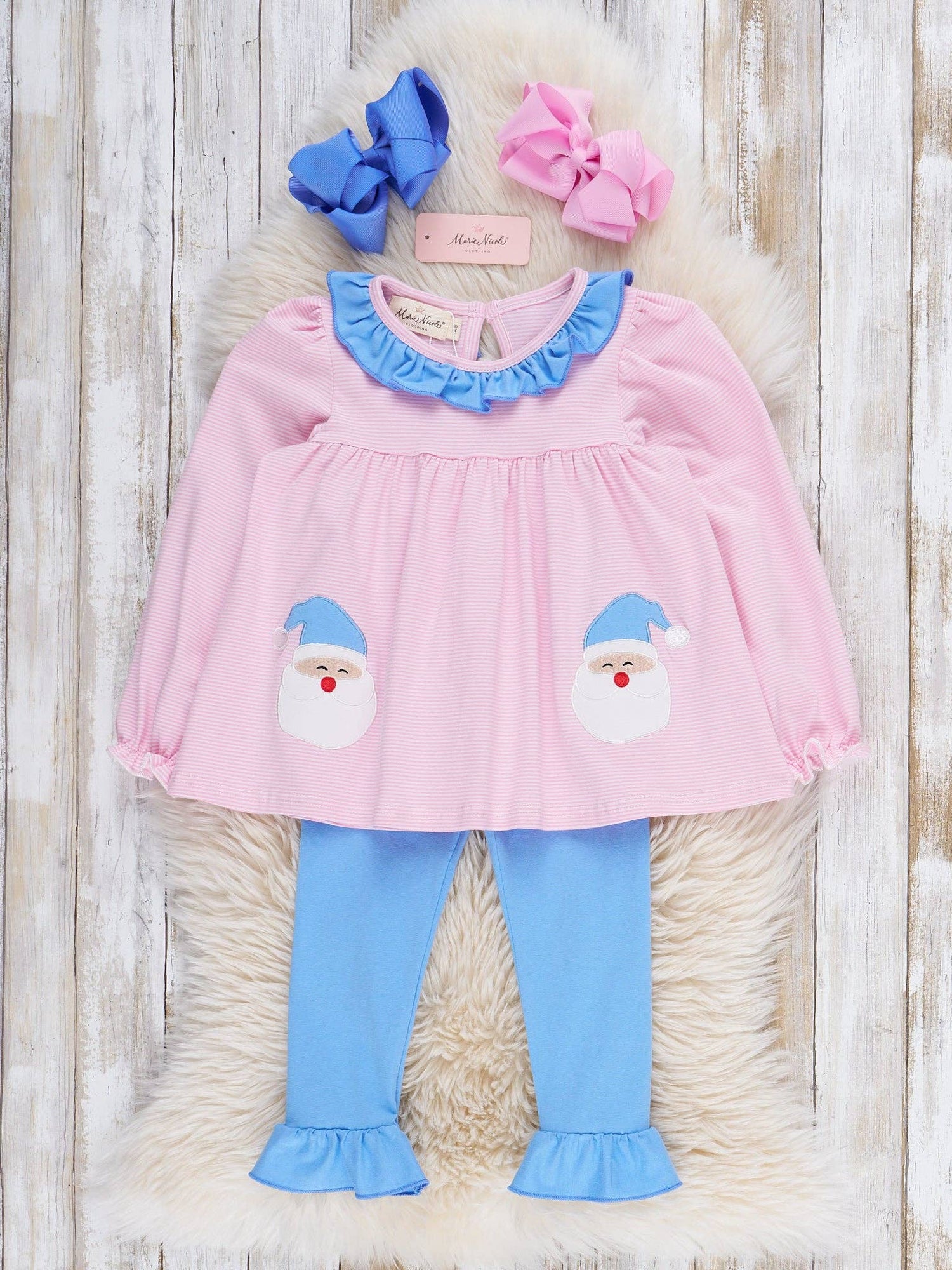 Dreaming Santa Embroidered Ruffle Outfit