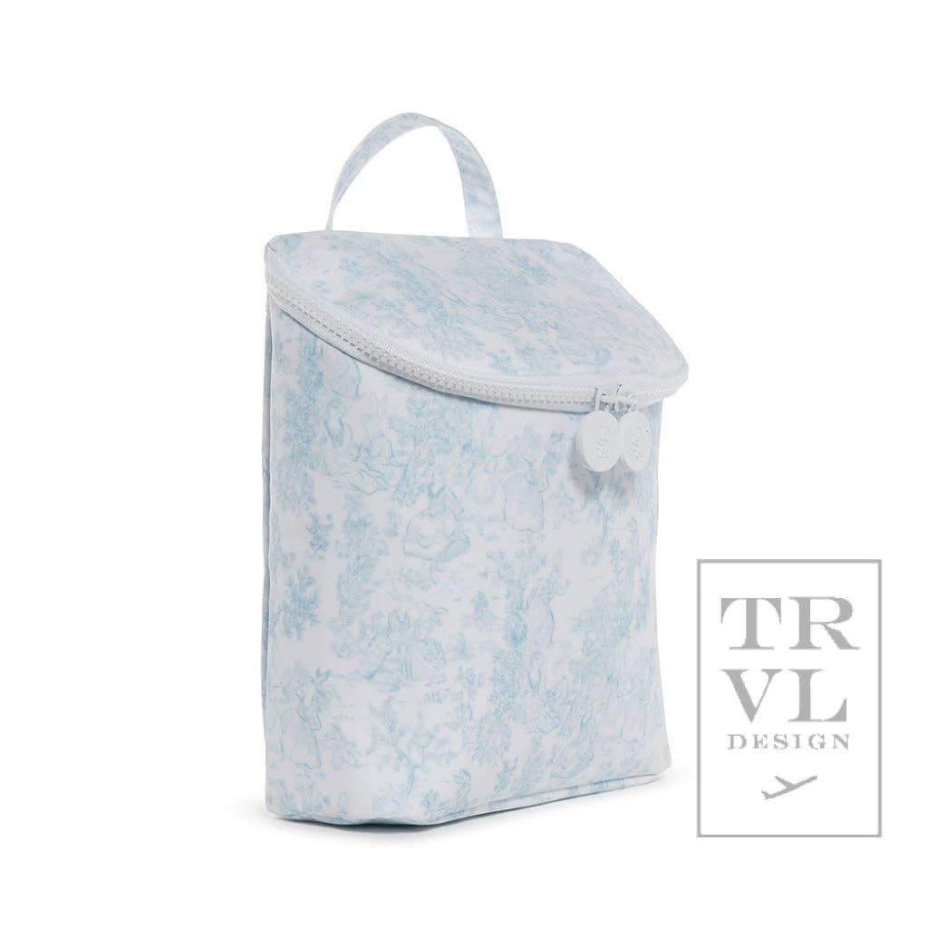 Take Away Lunch Bag - Insulated Bunny Toile Blue