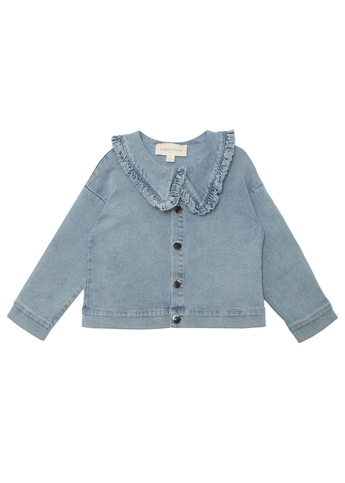 Denim Days Ruffled Collar Jacket