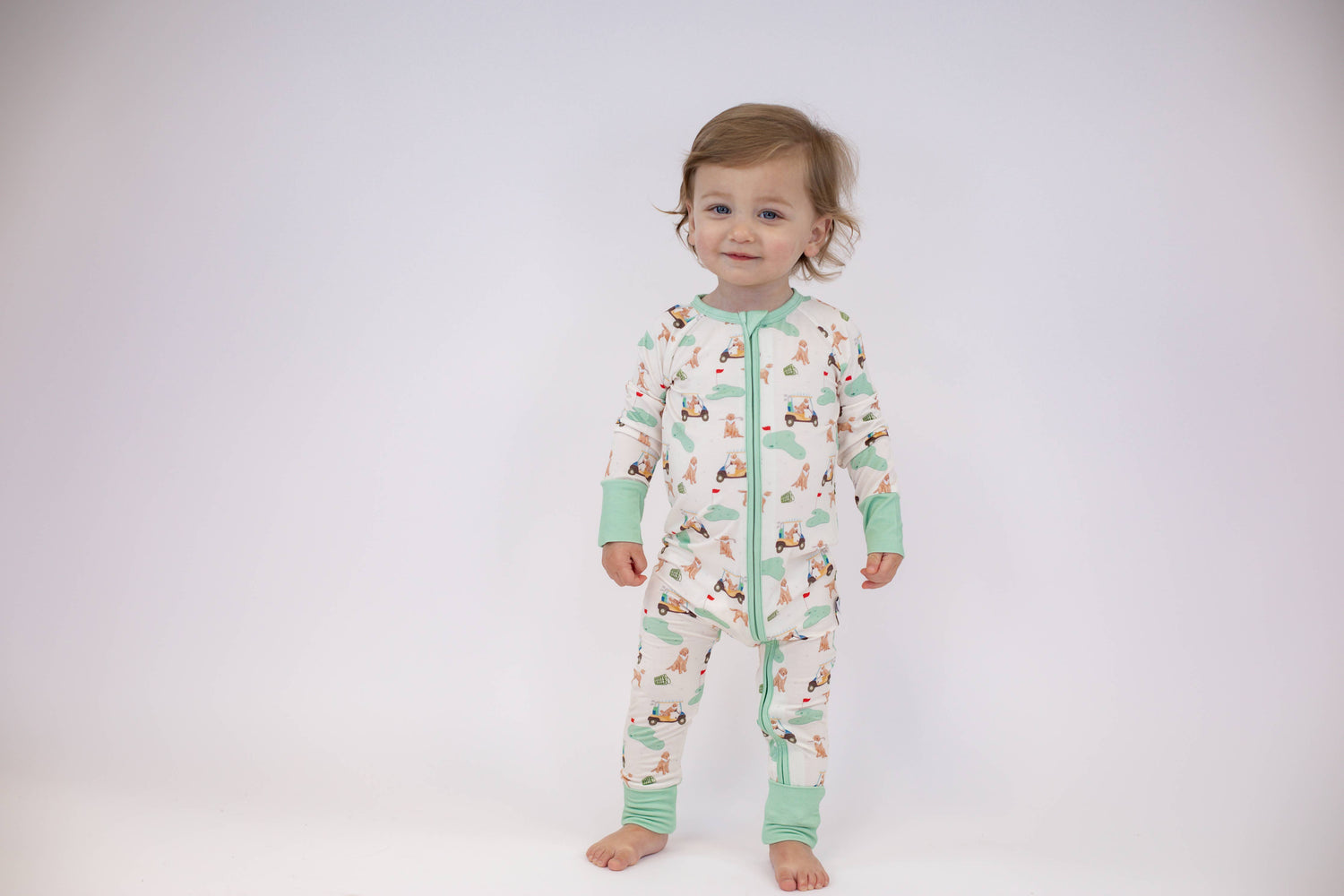 Barks & Birdies (Golf Dogs) Convertible Zip Pjs 