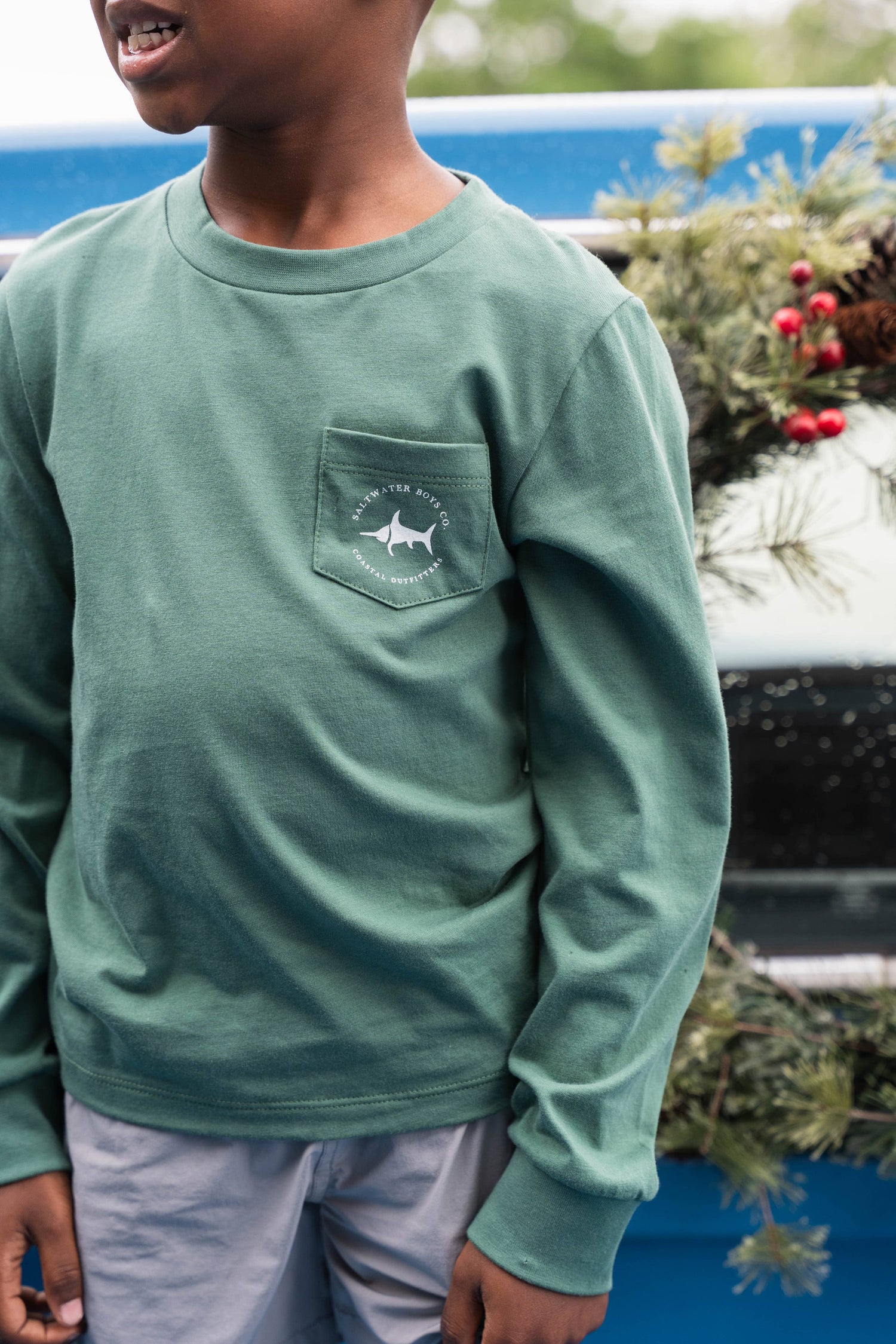 Santa Hat Boys Graphic Tee LS