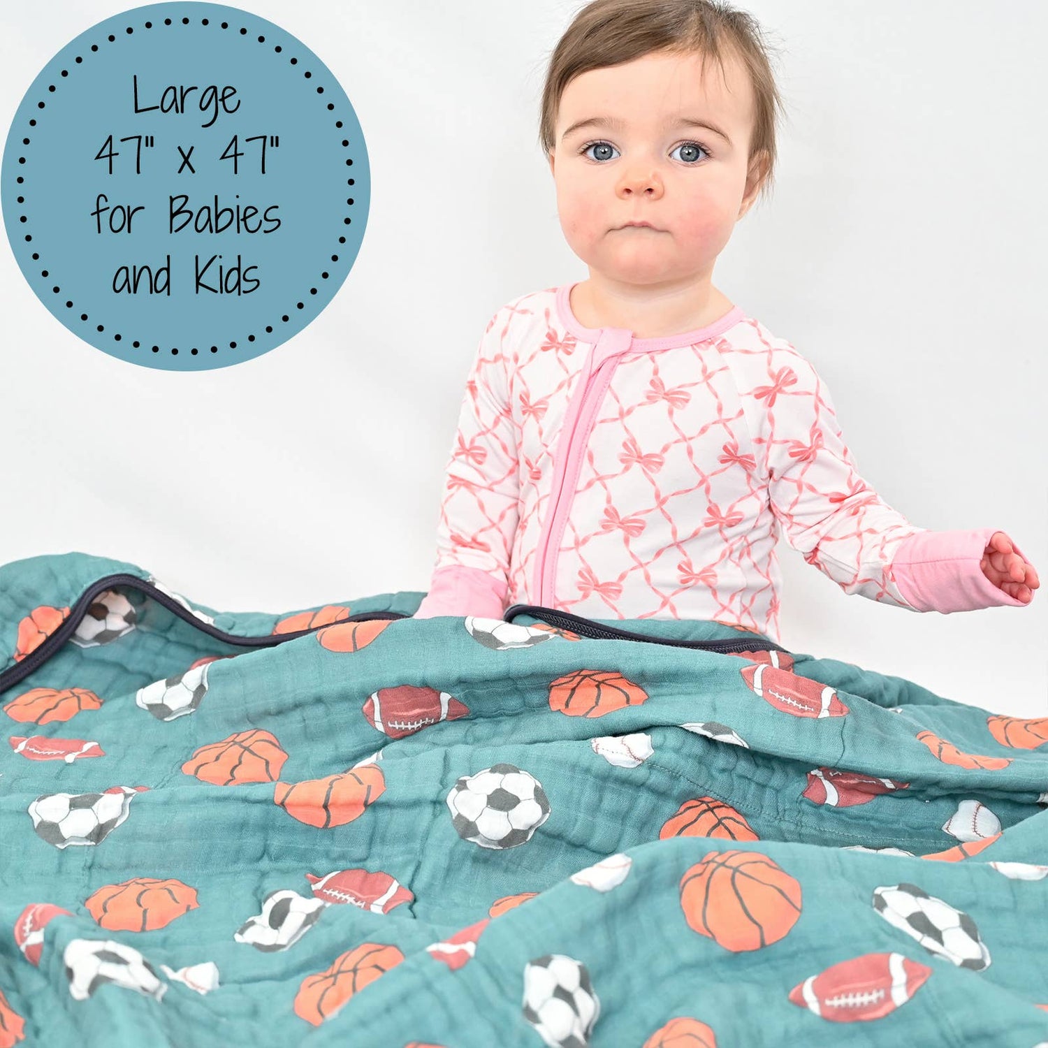 Little Athlete Sporty Theme Baby Toddler Muslin Blanket